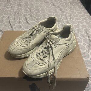 Gucci Rhyton Leather Sneaker Ivory Leather (13 Womens)